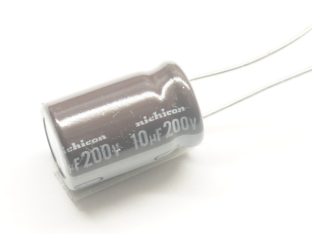 200V 10μF nichicon アルミ電解コンデンサ PR