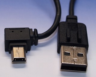 USB(A)オス USB(mni-B）オス ケーブル 30cm 黒