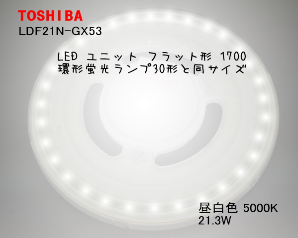AC100V LED リングライト TOSHIBA LDF21N-GX53 昼白色 5000K