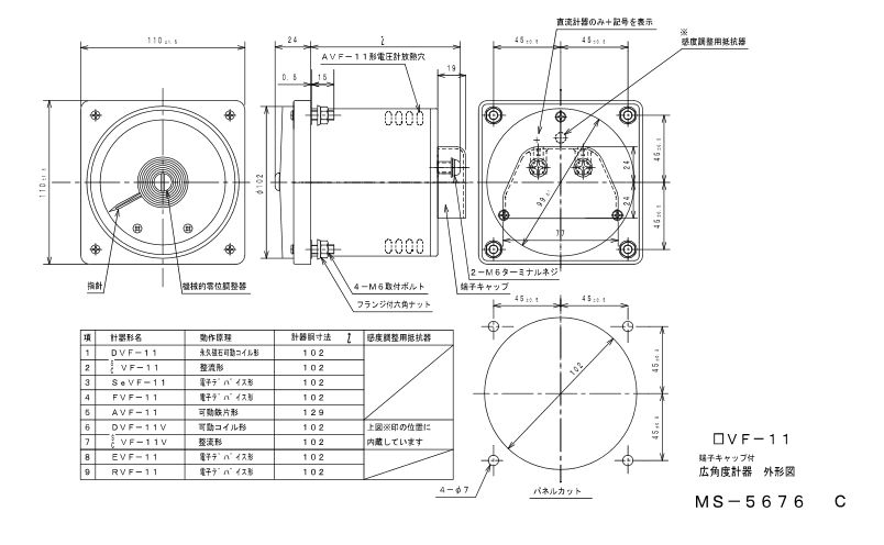 (商品画像) AC300A 広角指示 電流計 東洋計器 AVF-11 要 CT トランス