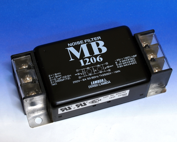 250VAC 6A 電源ノイズフィルタ デンセイラムダ MB1206