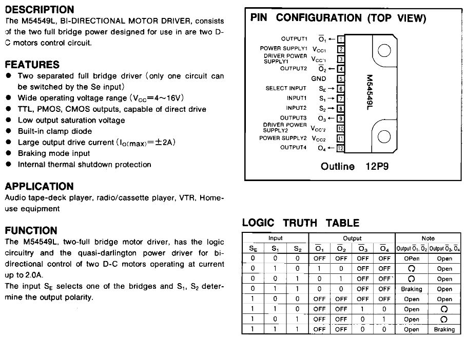 (商品画像) MITSUBISHI モータードライバーIC M54549L